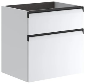 Mobile da bagno sotto lavabo Fusion bianco opaco L 59.5 x H 60 x P 45.5 cm 2 cassetti, lavabo non incluso
