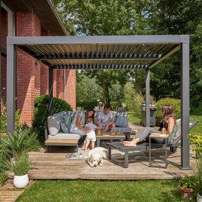 Pergola bioclimatica 313x358 cm in alluminio grigio antracite - Clima NATERIAL
