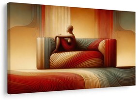 Quadro su tela – Linee astratte in toni caldi