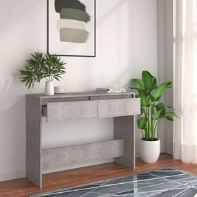 Tavolo Consolle Grigio Cemento 100x35x76,5 Cm İn Truciolato /