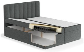 Letto boxspring grigio scuro con contenitore 140x200 cm Novento - Maison de Rêve
