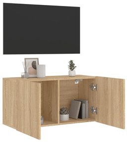 Mobile tv a parete rovere sonoma 80x30x41 cm
