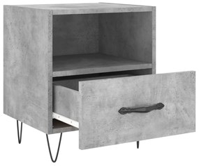 Comodini 2 pz grigio cemento 40x35x47,5 cm in legno multistrato