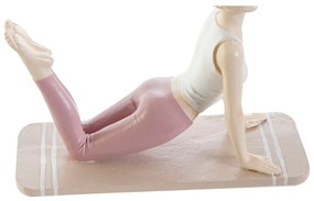 Statua Decorativa DKD Home Decor Rosa Resina Yoga (16 x 6 x 13 cm)