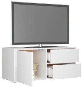 Mobile porta tv bianco lucido 80x34x36 cm in truciolato