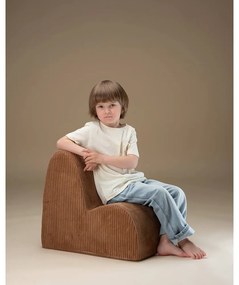 Poltrona per bambini marrone con rivestimento in velluto a coste Cloud – Wigiwama