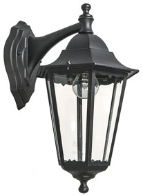 Lanterna da parete classica per esterni nera IP44 - New Orleans down