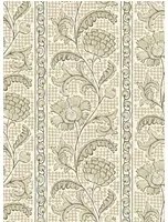 Josephine Munsey Carta da parati Floral Check - Maitland Green and Cotswold White