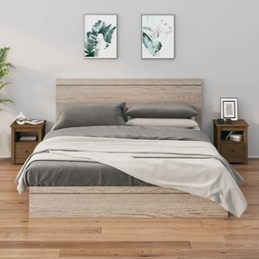 Comodini 2 Pz Ambra 40x35x49 Cm İn Legno Massello Di Pino /