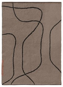 Tappeto marrone in cotone lavabile 100x140 cm Shadow – Mette Ditmer Denmark