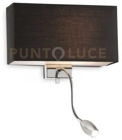 Hotel applique led 3000k 1,5w  50 lm + 1 luce attacco e27 doppio in...
