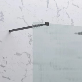 Doccia walk in 120 con profilo nero e vetro scanalato fluted | KW-100BFL - KAMALU