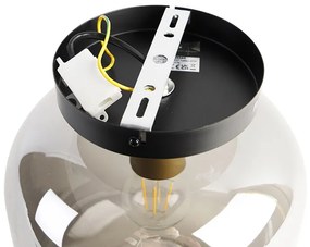 Plafoniera di design nera e oro con vetro fumé - Zuzanna