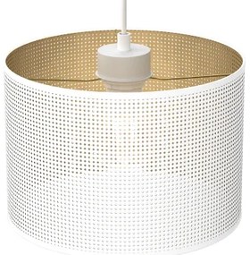 Lampadario a sospensione con filo LOFT SHADE 1xE27/60W/230V diametro 25 cm bianco/oro