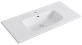 Kamalu - Lavabo da incasso 101cm ceramica bianca | Litos-K7100