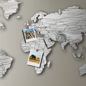 Planisfero da parete colore legno sbiancato 1,5 m