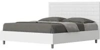 Letto Matrimoniale 160x190 cm struttura bianco frassino testata Bur - Bianco,Similpelle,Con rete