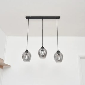 Lampadario a sospensione con filo LILI 3xE27/15W/230V nero/grigio