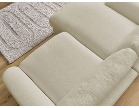 Divano angolare beige (con penisola a sinistra/con chaise lounge) con rivestimento in bouclé Leonore – Bobochic Paris