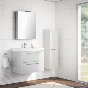 Mobile sottolavabo e lavabo Remix New per vasca centrale bianco lucido L 75 x H 57.7 x P 33 cm 2 cassetti