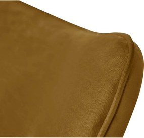 Poltrona color senape con rivestimento in velluto Niko – Ropez