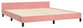 Giroletto con testiera rosa 180x200 cm in velluto