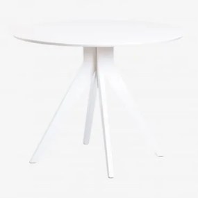 Tavolo da pranzo rotondo in legno (Ø100 cm) Sekiz Bianco Legno - Sklum
