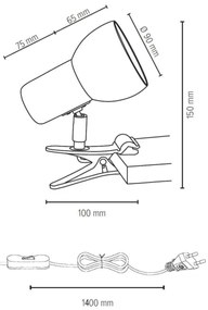 Spot-Light 2224174WK - Lampada con morsetto SVENDA 1xE27/60W/230V
