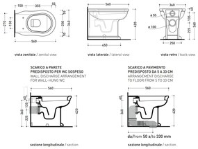 Flaminia Efi Plus EF117R Vaso filo muro a pavimento con scarico SP in ceramica bianco