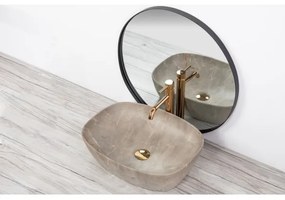 REA-U6647 - Lavabo da appoggio FREJA 39,5x51 cm ceramica/grigio/effetto marmo