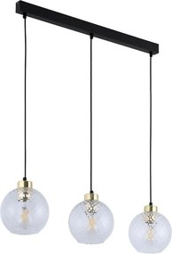 Lampadario LED a cavo DEVON 3xE27/15W/230V nero/trasparente