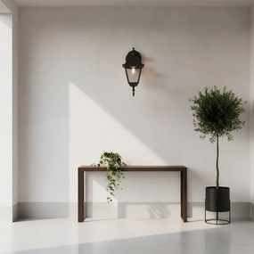 Applique Lanterna da Esterno IP54 E27 Nera - Serie ALFIERI 1B