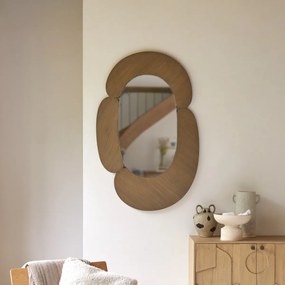 Tikamoon - Specchio ovale in legno di mindi chiaro 75x115 Eda