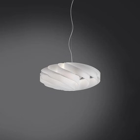 Sospensione Moderna 3 Luci Flat In Polilux Bianco D70 Made In Italy