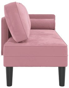 Chaise lounge con cuscini rosa in velluto