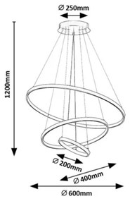 Rabalux 72349 - Lampadario dimmerabile a sospensione con cavo BELIZA LED/90W/230V 3000-6500K + telecomando