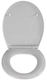 Sedile per wc grigio chiaro con chiusura facilitata , 44,5 x 37,5 cm Samos - Wenko