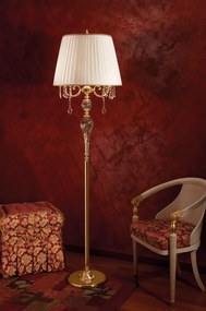 2-light floor lamp in art casting and crystal - 12. T822/P2 - Gold Light and Crystal - Arredoluce