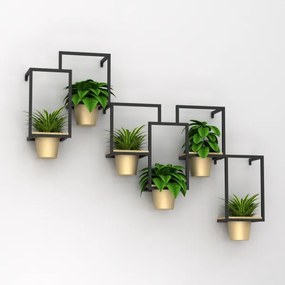 Vaso da fiori da parete 46x53 cm oro