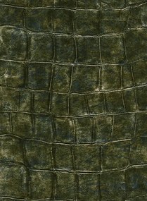 Élitis Carta da parati Bic Croco - Kupfer/ Dunkelgrün