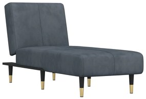 Chaise longue in velluto grigio scuro