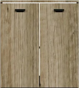 Mobile da bagno a terra L 70 x H 78 x P 50 cm marrone opaco, 2 ante COLAVENE Alaqua