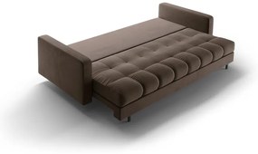 Divano marrone allungabile/con contenitore con rivestimento in velluto 222 cm Bali – Cosmopolitan Design