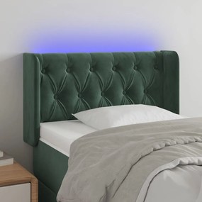 Testiera A Led Verde Scuro 83x16x78/88 Cm İn Velluto /