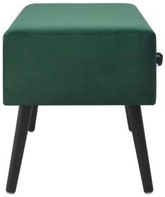 Panca con cassetti 80 cm verde in velluto