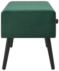 Panca con cassetti 80 cm verde in velluto
