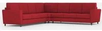 Divano Angolare 7 Posti 288x288x85 cm Yasel in Tessuto Rosso