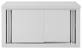 Armadio da Cucina con Ante Scorrevoli 90x40x50cm Acciaio Inox