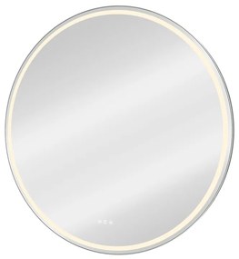 Specchio con illuminazione integrata bagno tondo SENSEA L 100 x H 100 x P 3 cm grigio / argento