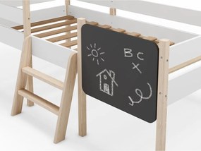 Letto per bambini rialzato in legno di pino bianco 90x190 cm Mint - Marckeric
